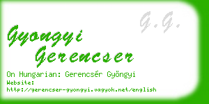 gyongyi gerencser business card